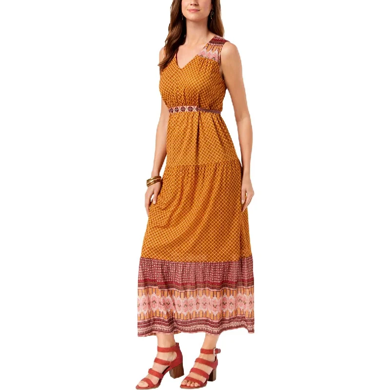 Style & Co. Womens Printed Sleeveless Midi Dress