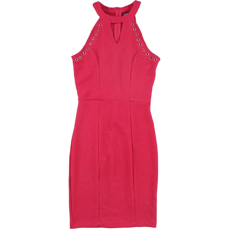 XOXO Womens Grommet Trimmed Bodycon Dress, Pink, Small