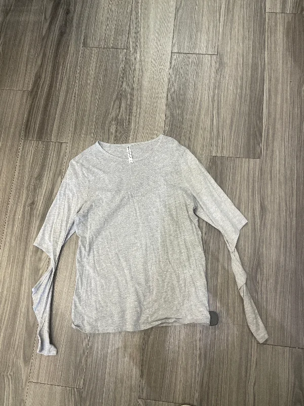 Top Long Sleeve By Fabletics In Grey, Size: Xl