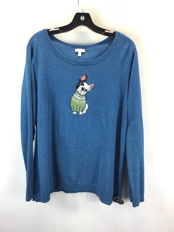 Top Long Sleeve By Talbots In Blue, Size: Xl