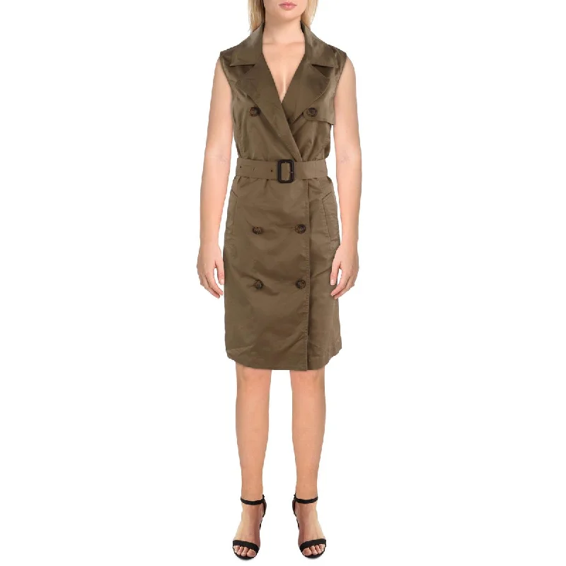 Lauren Ralph Lauren Womens Twill Double Breasted Midi Dress