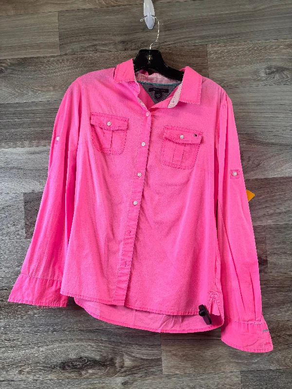 Top Long Sleeve Basic By Tommy Hilfiger In Pink, Size: M