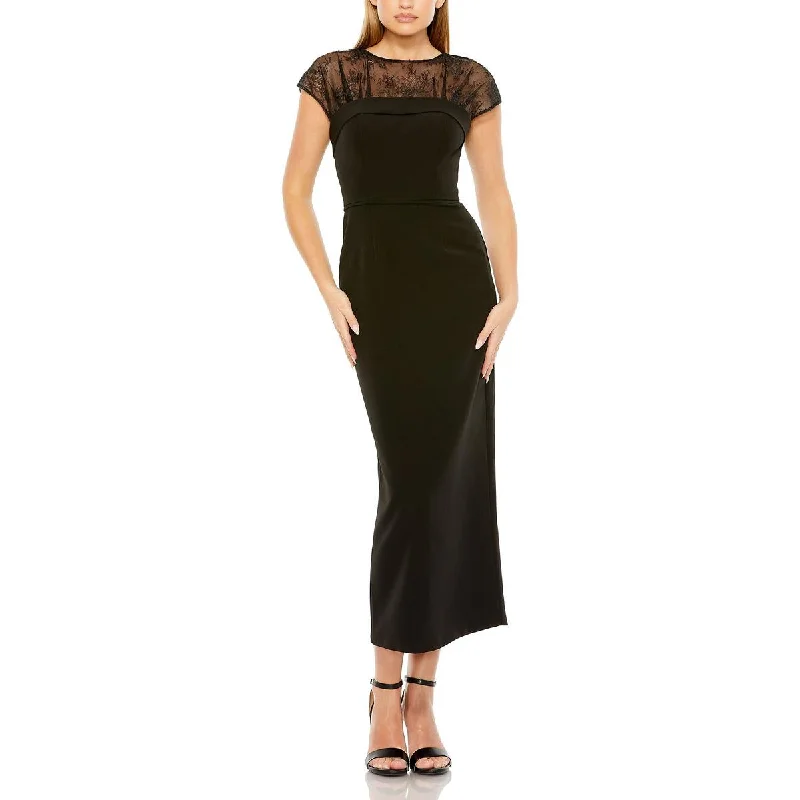 Mac Duggal Womens Lace Midi Cocktail And Party Dress