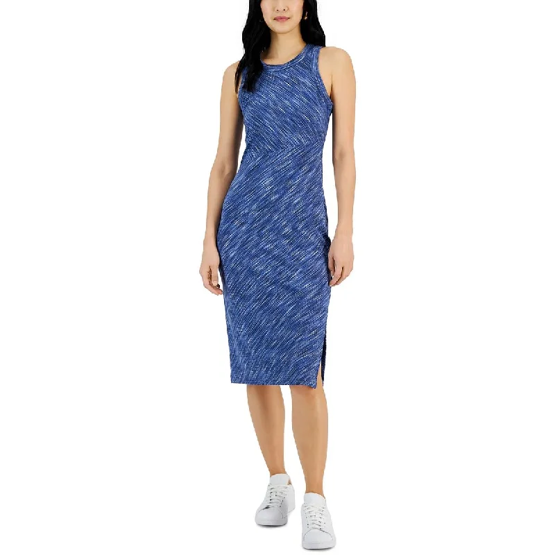 INC Womens Ribbed Sleeveless Midi Dress