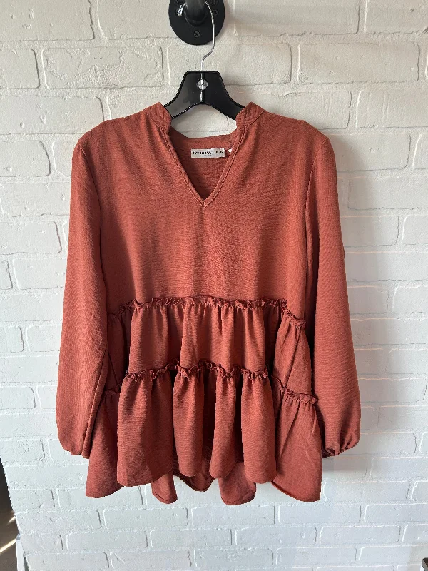 Top Long Sleeve By Cmc In Orange, Size: Xs