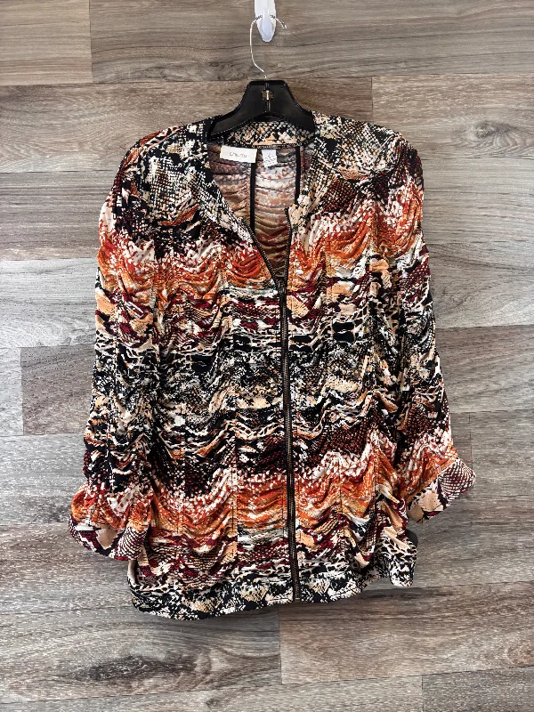 Top Long Sleeve By Chicos In Multi-colored, Size: L