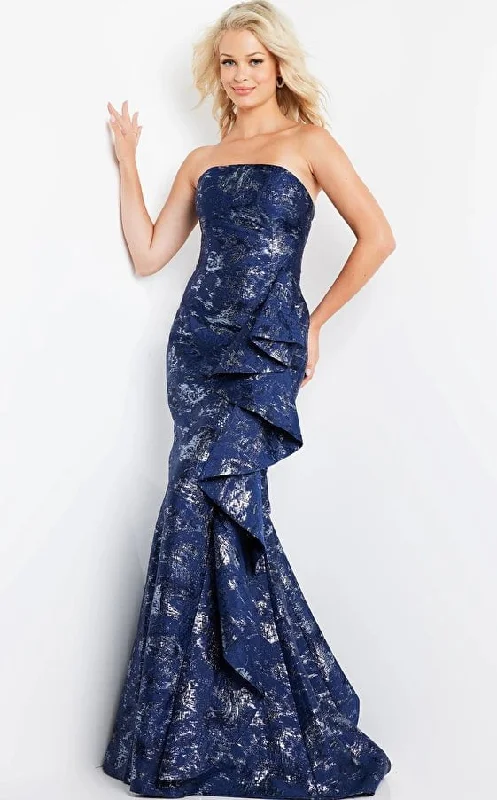 Jovani 08685 Navy Print Mermaid Evening Dress