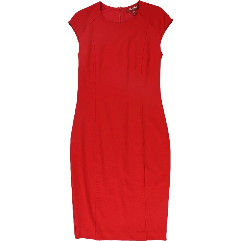 MaxMara Womens Seamed Bodycon Dress, Red, Medium