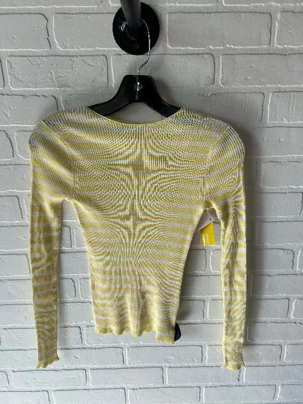 Top Long Sleeve By Vince In Yellow, Size: Xs