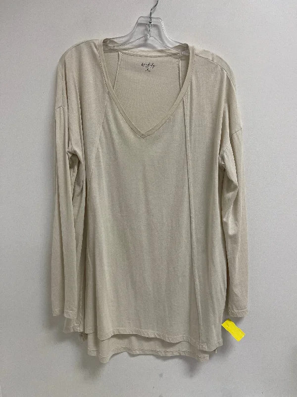 Top Long Sleeve By Wonderly In Cream, Size: M