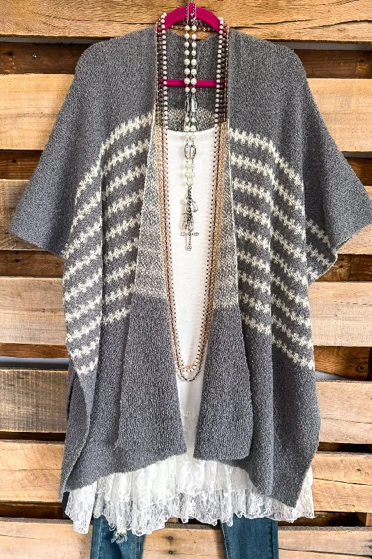 Cozy Up Kimono - Gray