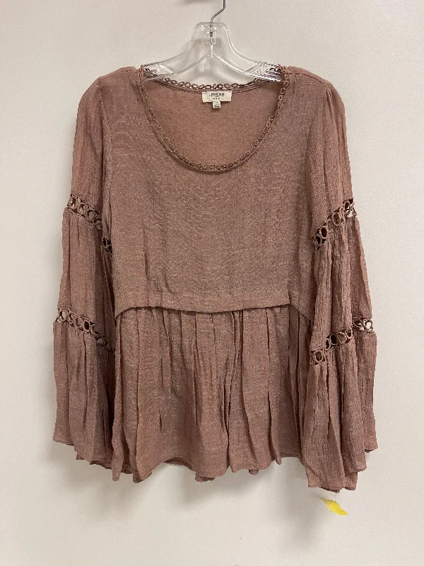 Top Long Sleeve By Umgee In Brown, Size: S