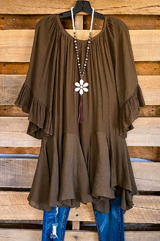 AHB EXCLUSIVE: The It Girl Oversized Loose Fitting Tunic - Brown