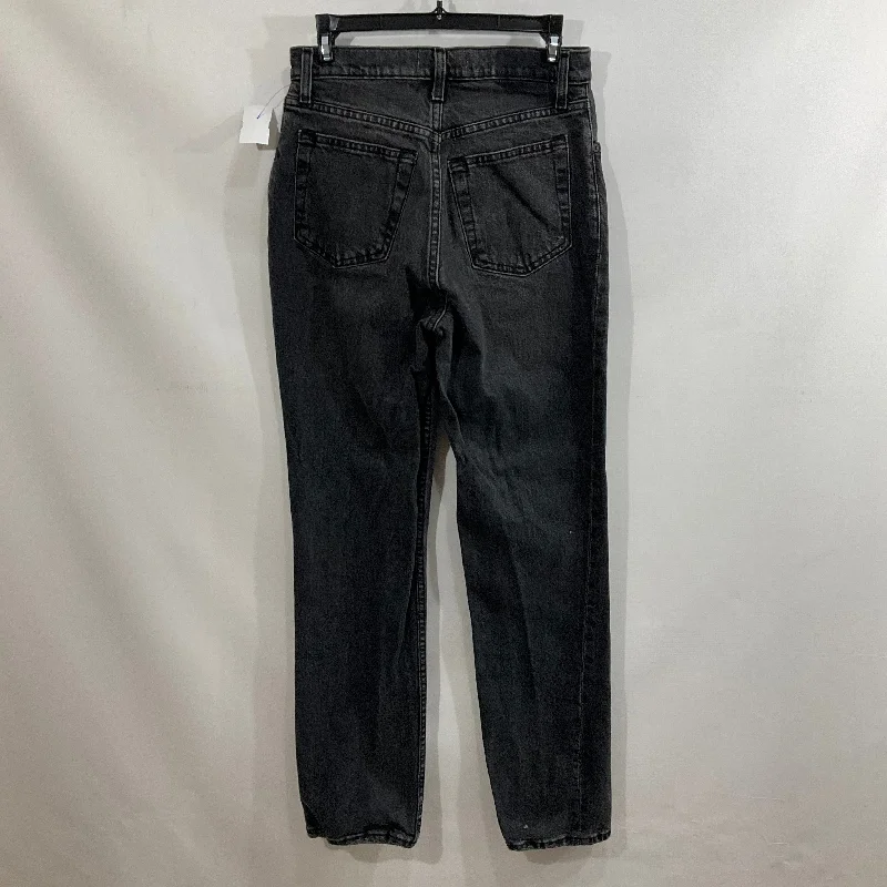 Jeans Straight By Abercrombie And Fitch In Black Denim, Size: 2