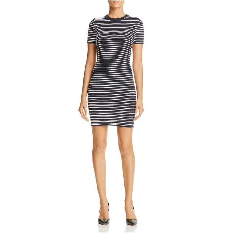 Michael Kors Womens Ottoman Stripe Bodycon Dress, Blue, X-Large