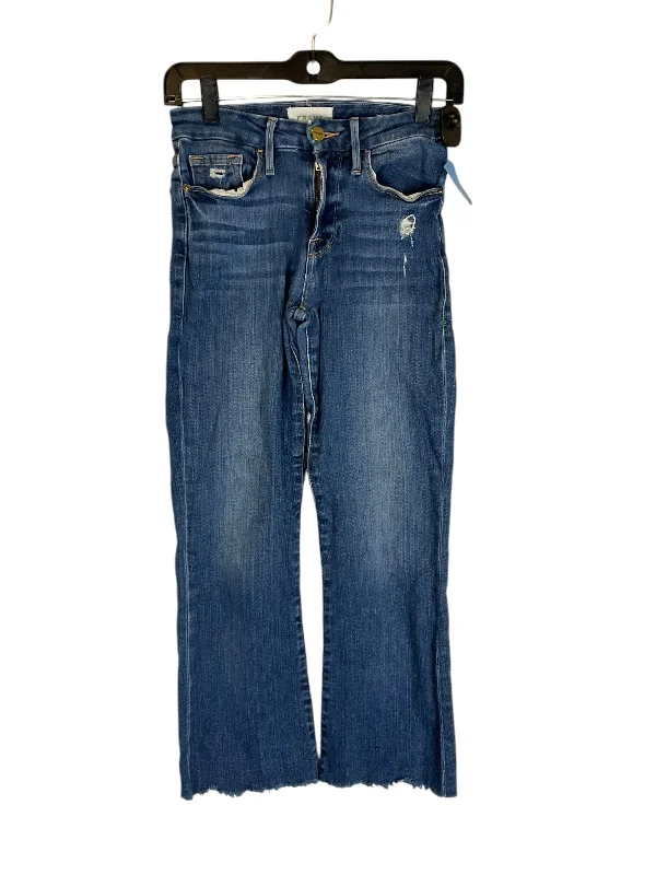 Jeans Boot Cut By Frame In Blue Denim, Size: 0