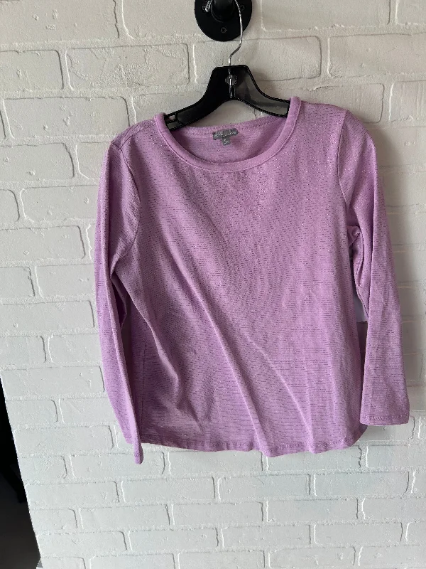 Top Long Sleeve Basic By Talbots In Purple & Silver, Size: Mp