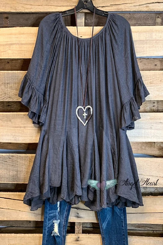 AHB EXCLUSIVE: The It Girl Oversized Loose Fitting Tunic - Grey