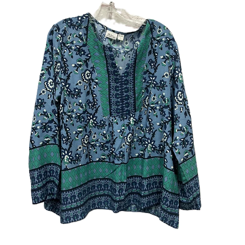 Top Long Sleeve By Country Store In Blue, Size: Xl