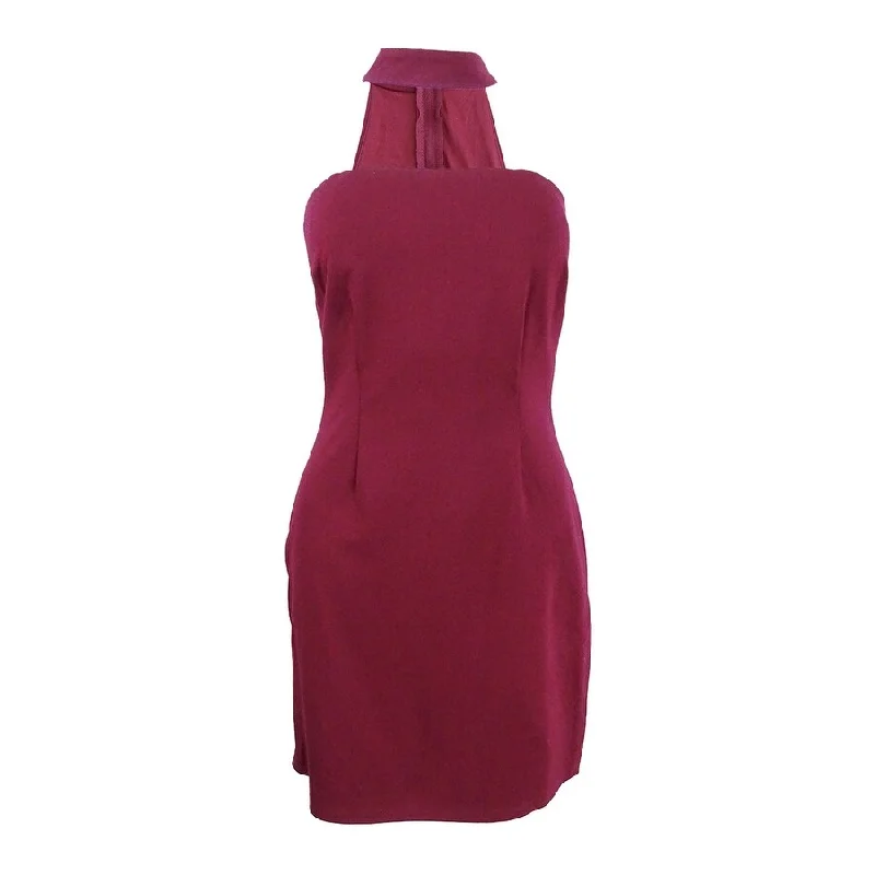 Speechless Juniors' Choker-Neck Bodycon Dress (7, Wine)