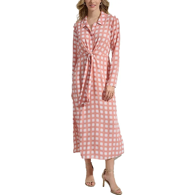 Calvin Klein Womens Printed Midi Shirtdress