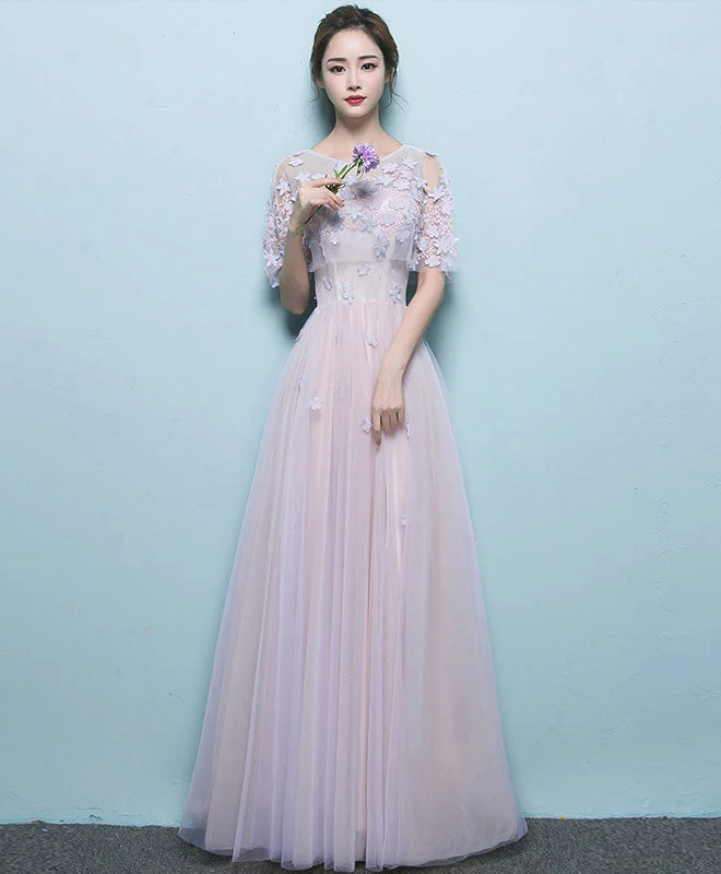 Simple Tulle Lace Long Prom Dress, Tulle Evening Dress