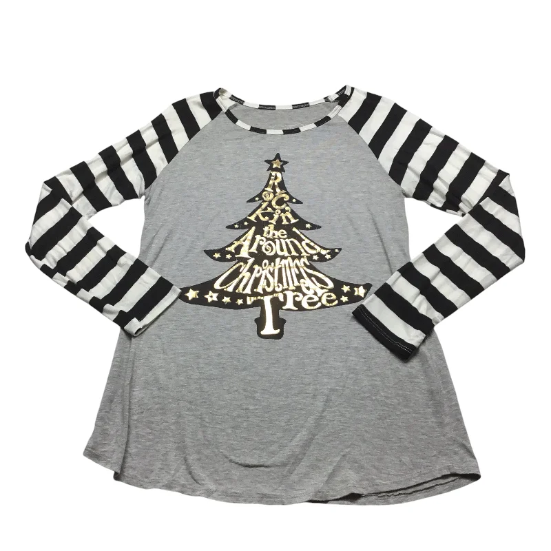 Top Long Sleeve By Color Bear In Grey, Size: L