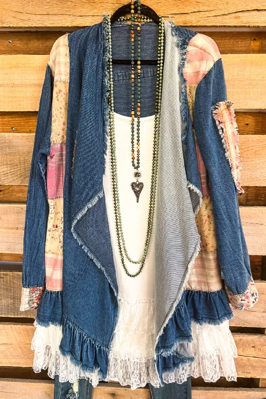 Quilted With Love Denim Cardigan - 100% COTTON Denim