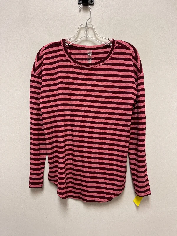 Top Long Sleeve By Lou And Grey In Pink & Red, Size: M