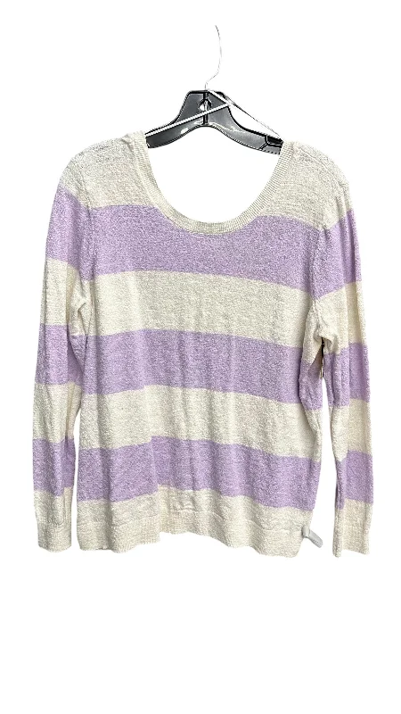 Top Long Sleeve By Loft In Striped Pattern, Size: L