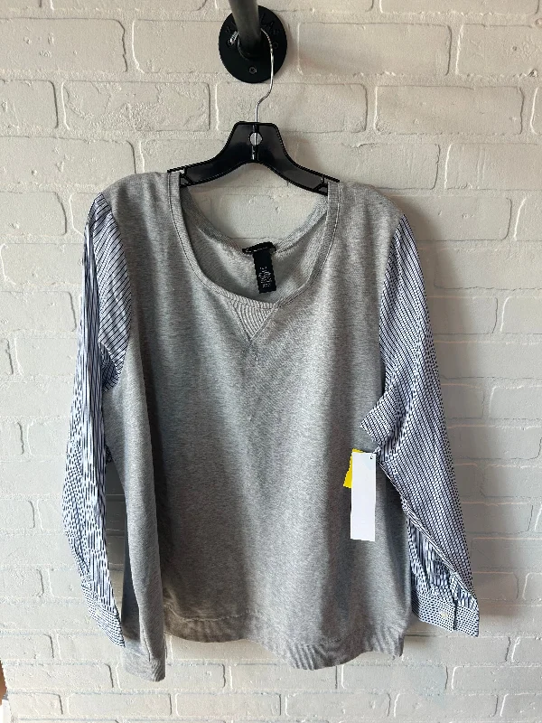 Top Long Sleeve By Lane Bryant In Grey, Size: 3x