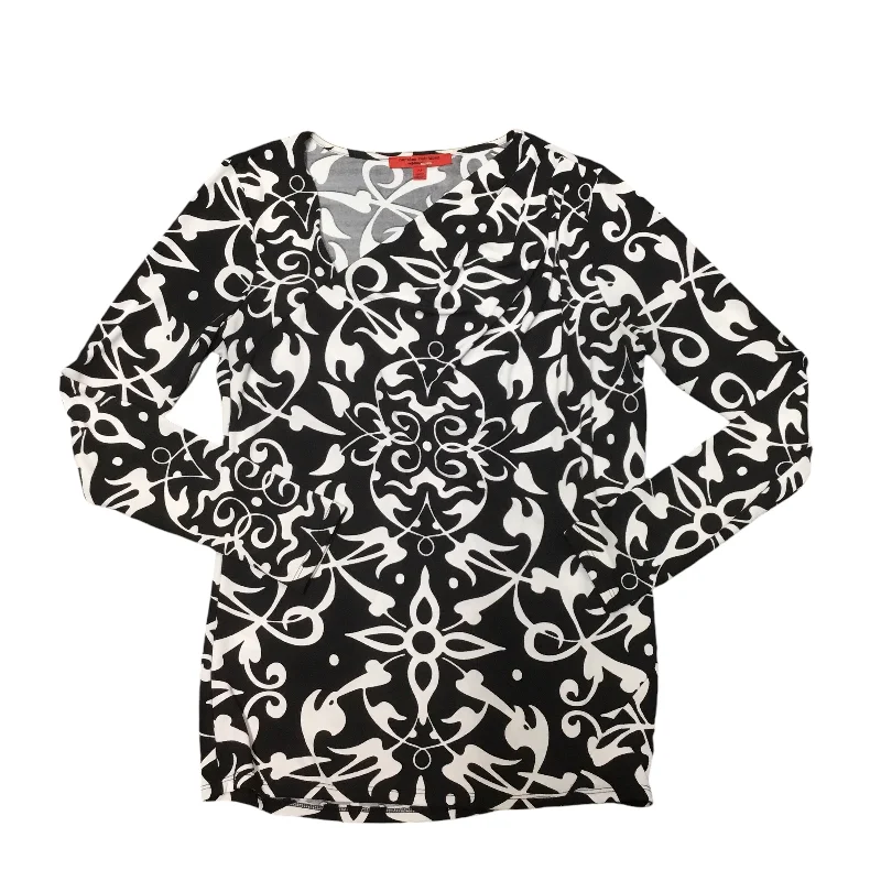 Top Long Sleeve By Narciso Rodriguez In Black & White, Size: M