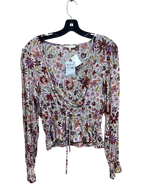 Top Long Sleeve By Promesa In Floral Print, Size: S