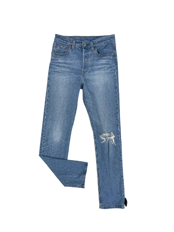 Jeans Straight By Levis In Blue Denim, Size: 4