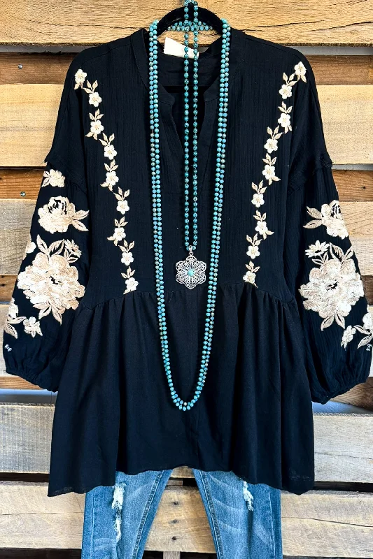 Take Your Chance Tunic - Black - Cotton Blend