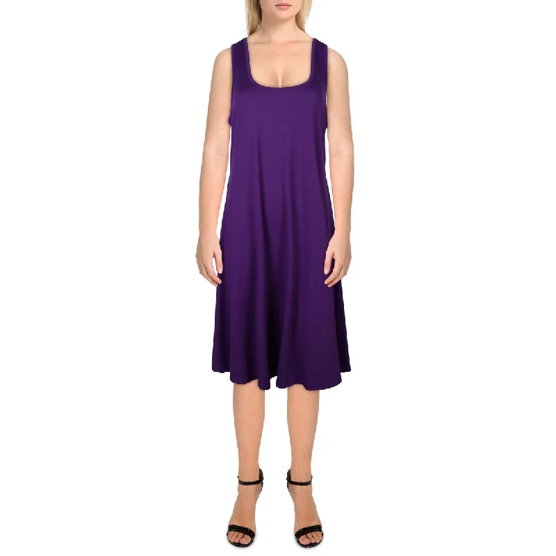 24seven Comfort Apparel Womens Sleeveless Knee Length Midi Dress