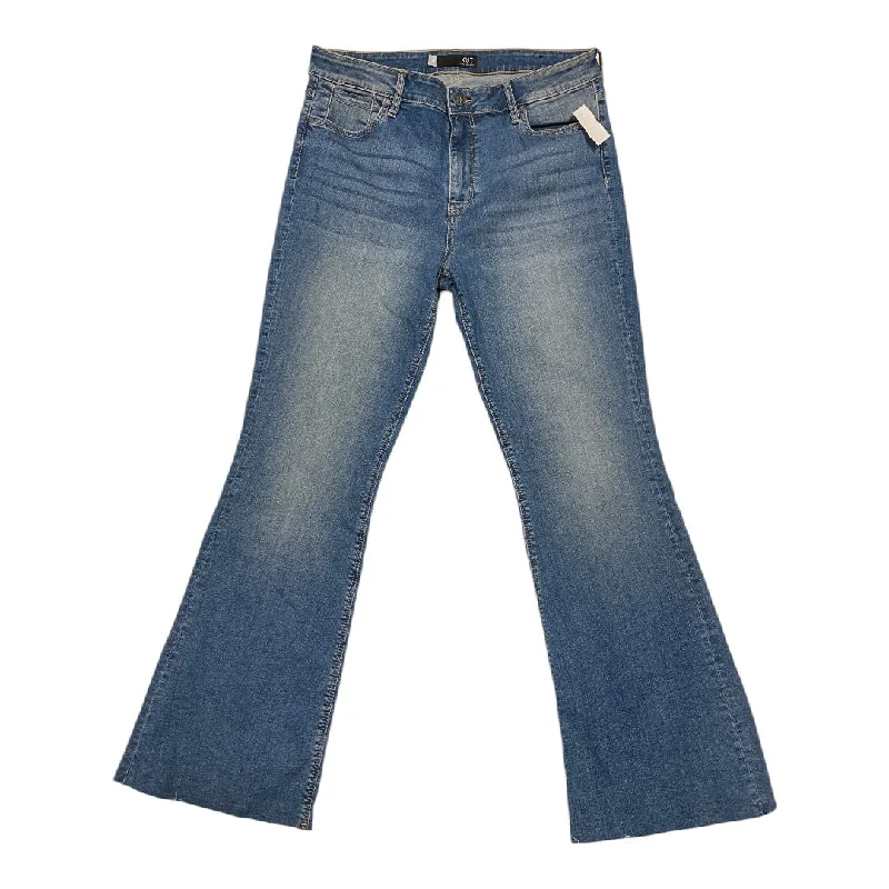 Jeans Flared By Kut In Blue Denim, Size: 14