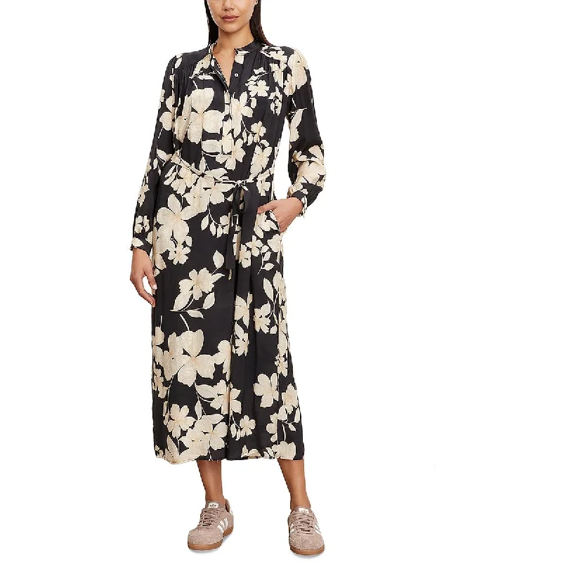 VELVET BY GRAHAM & SPENCER Womens Josepha Floral Long Sleeve Midi Dress