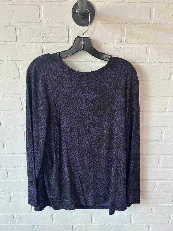 Top Long Sleeve By Chicos In Black & Purple, Size: Xl