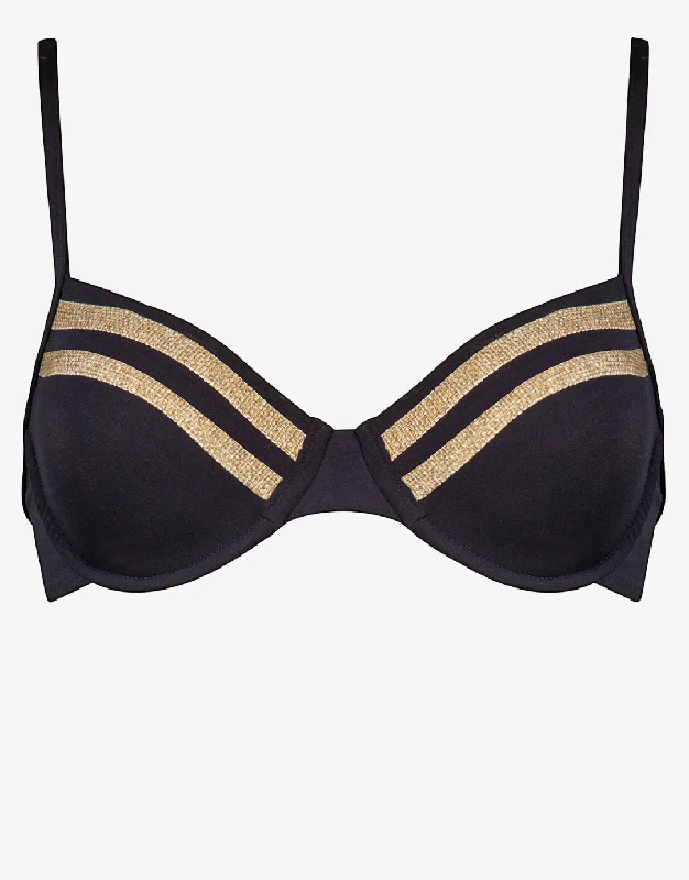 Construction Underwired Bikini Top - Black