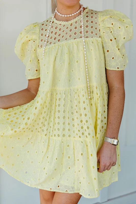 Lighthearted Mini Dress - Lemon