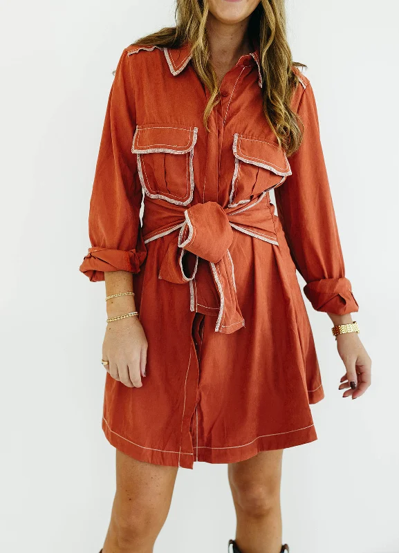 Kai Mini Dress - Rust