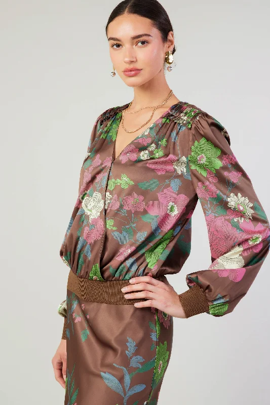 Floral Surplice Blouse