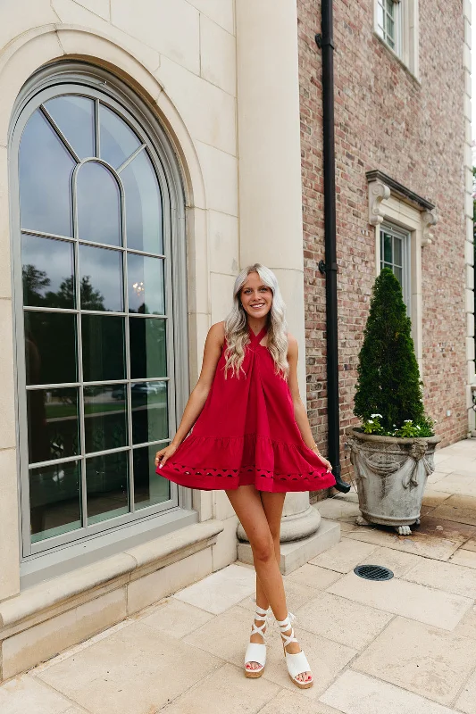 Tailgate Mini Dress - Crimson