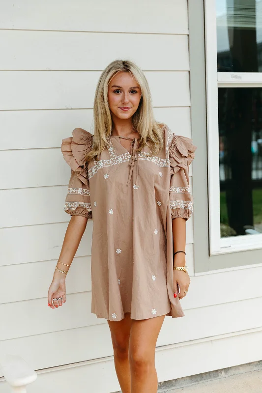 Keegan Mini Dress - Latte