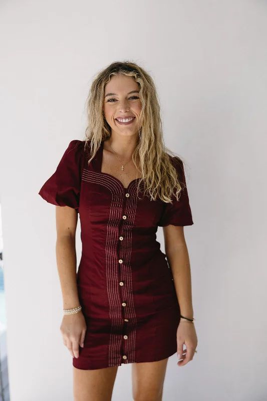 Harper Mini Dress - Burgundy