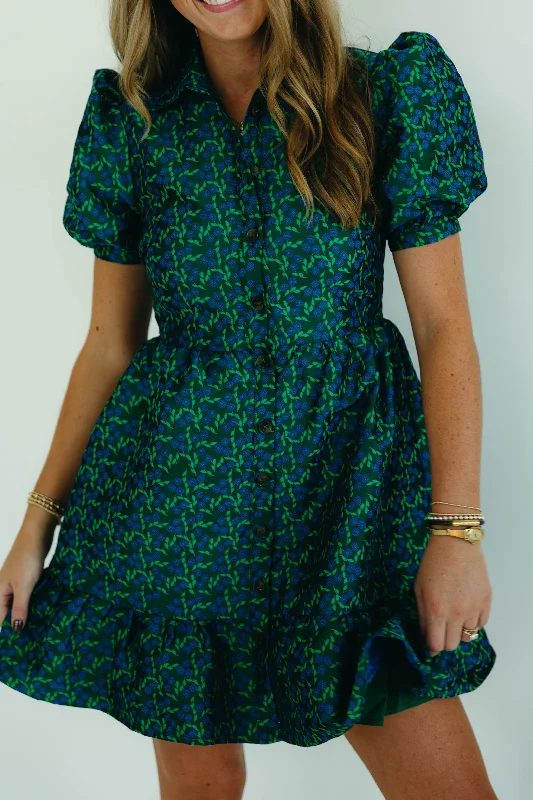 Kenzie Mini Dress - Green/Blue