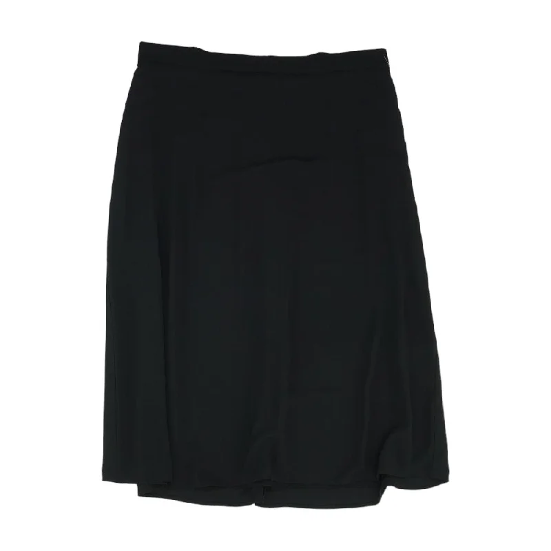 Black Solid Midi Skirt