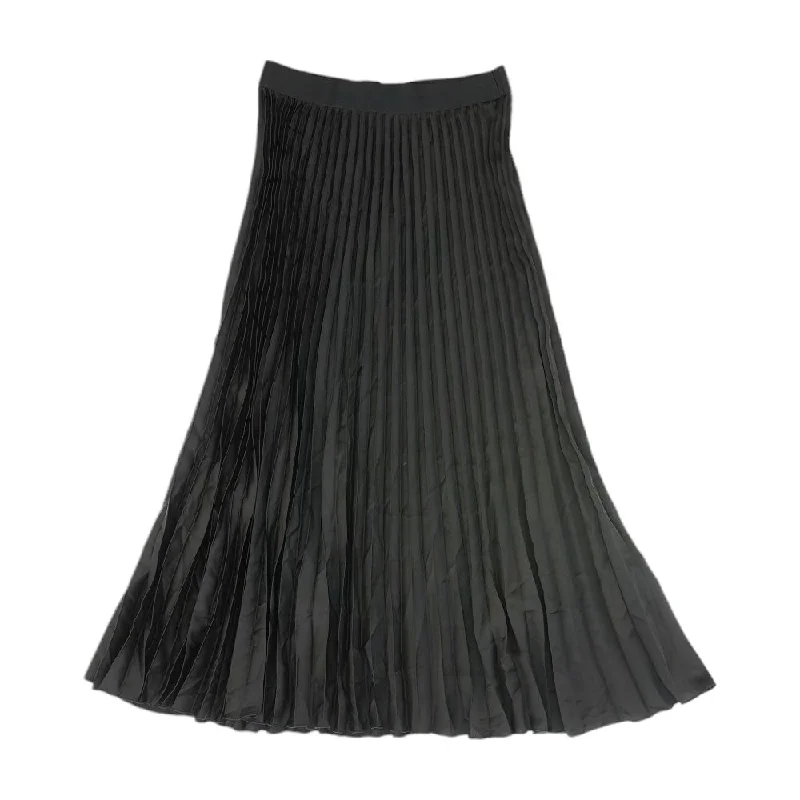 Black Solid Midi Skirt