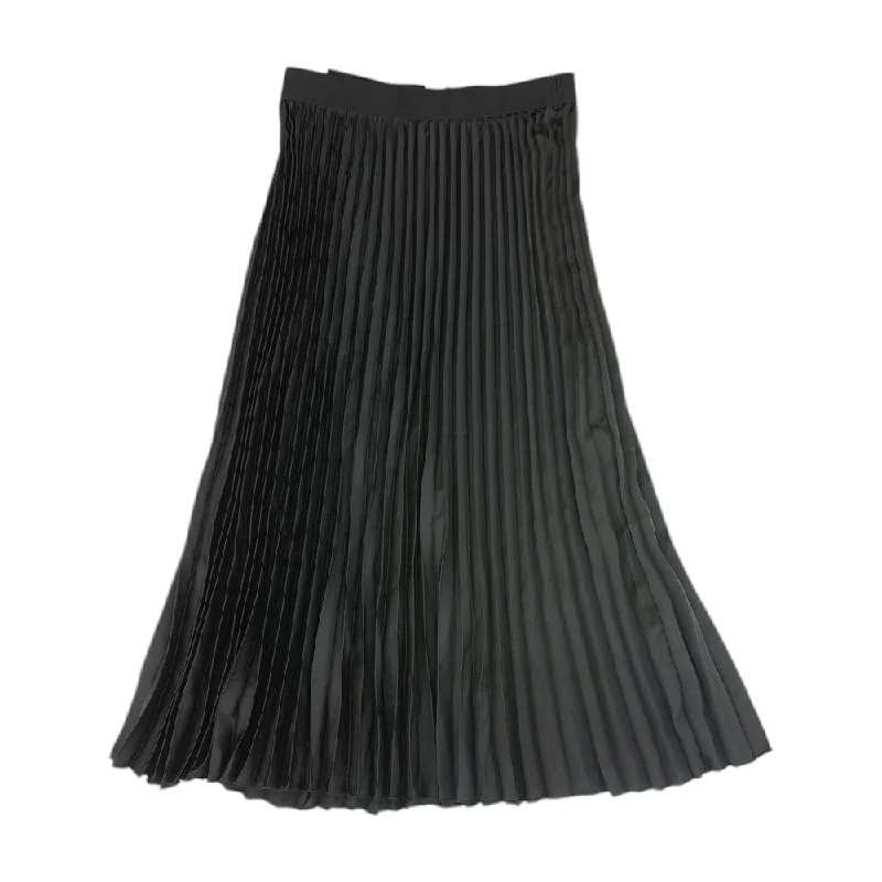 Black Solid Midi Skirt